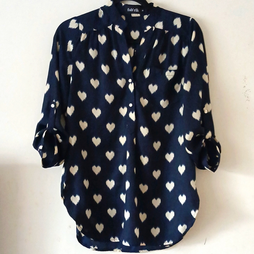 Fab'rik Heart Print Women's blouse Sise:‎ Small